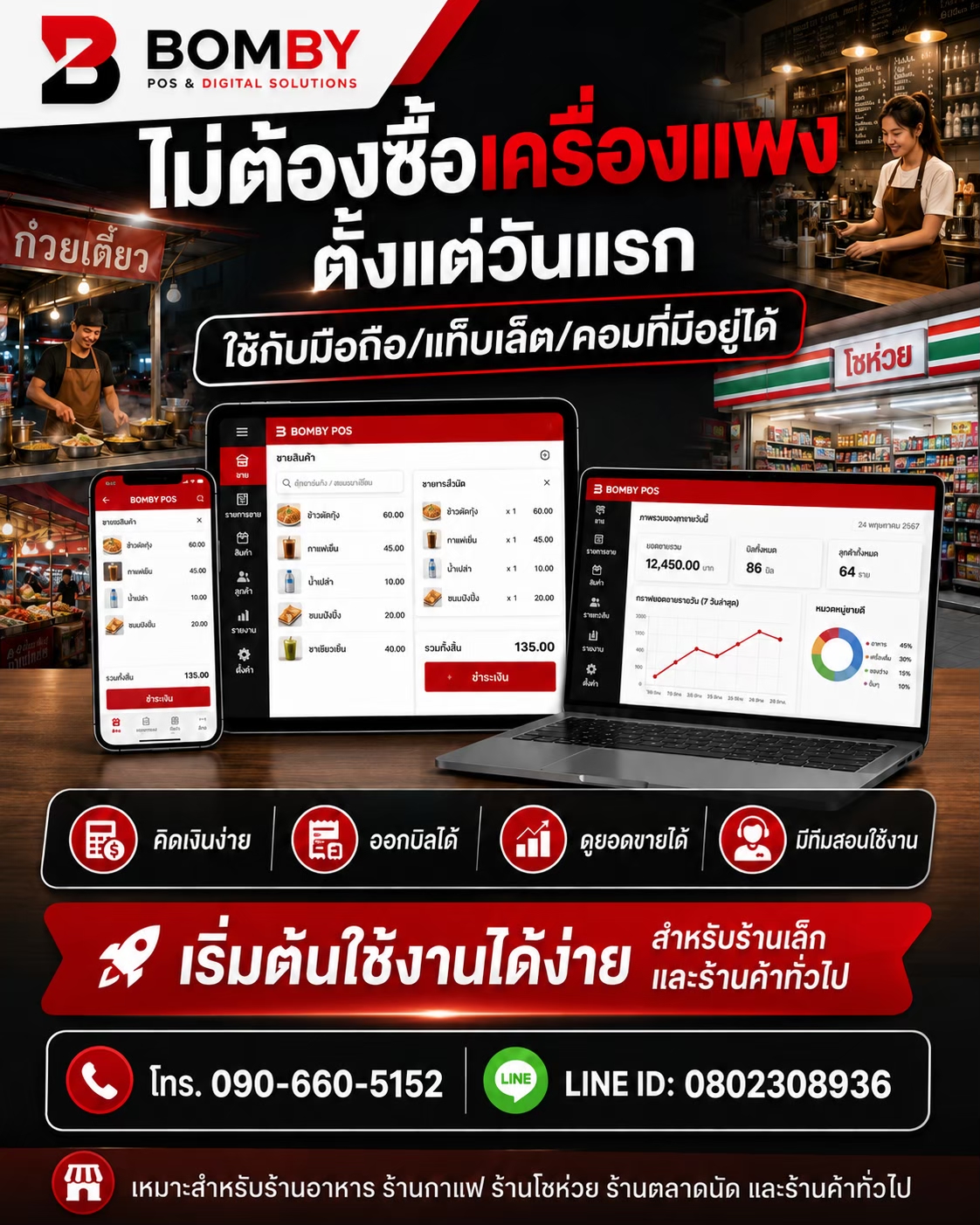 ภาพระบบ BOMBY + Loyverse